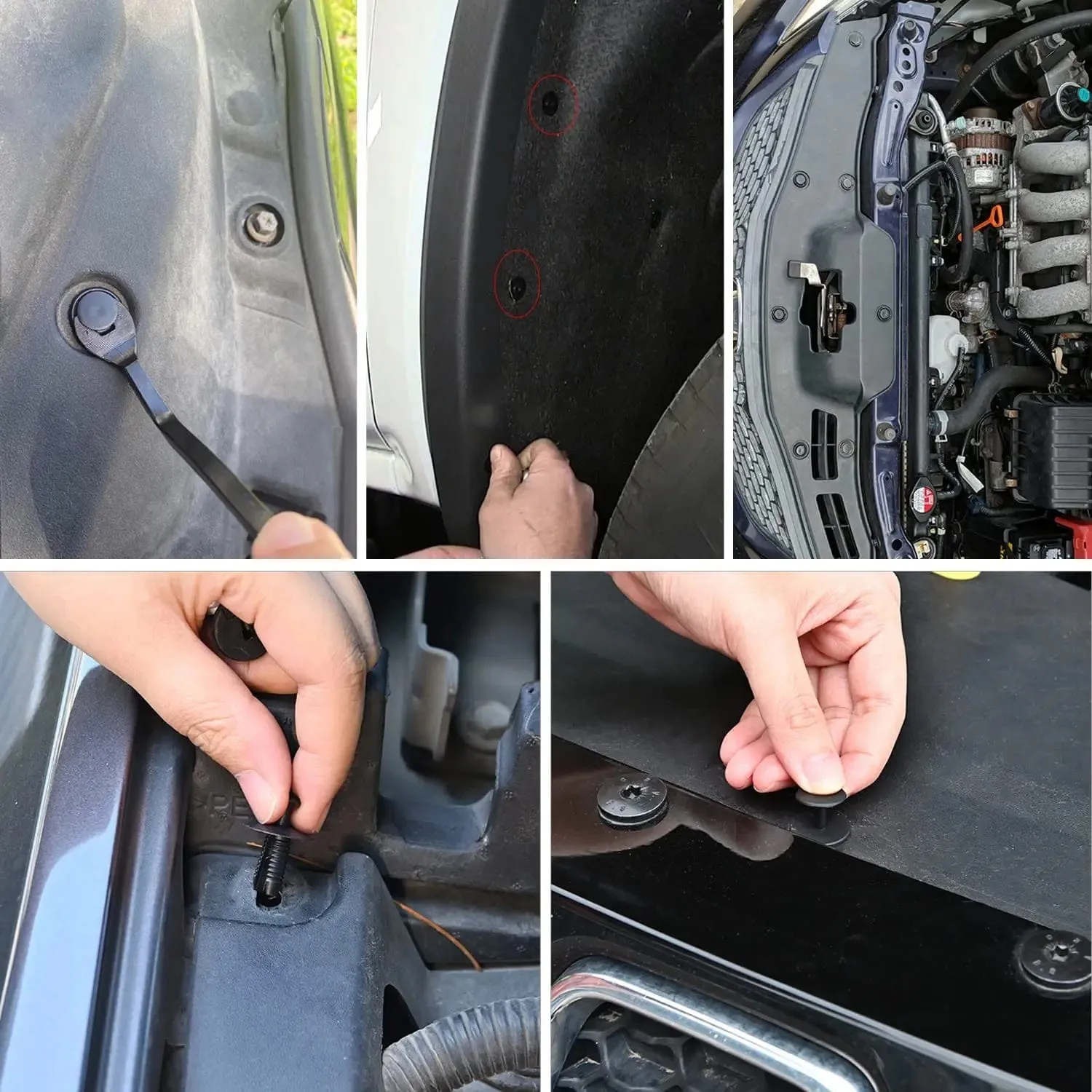 120 Pcs Hole 5mm 6mm 7mm 9mm 10mm Car Retainer Clips Fastener Remover Expansion Screws Replacement Kit Bumper Push Rivet Clips for GM BMW Honda Mercedes-Benz