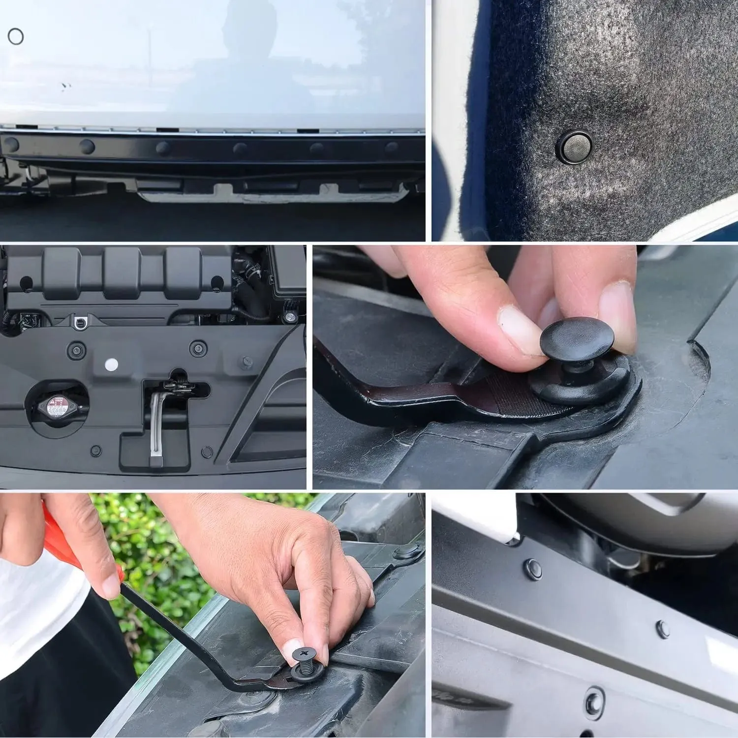 120 Pcs Hole 6.5mm 8mm 9mm 9.5mm 11mm Car Retainer Clips Fastener Remover Expansion Screws Replacement Kit Bumper Push Rivet Clips for GM Toyata Lexus Subaru