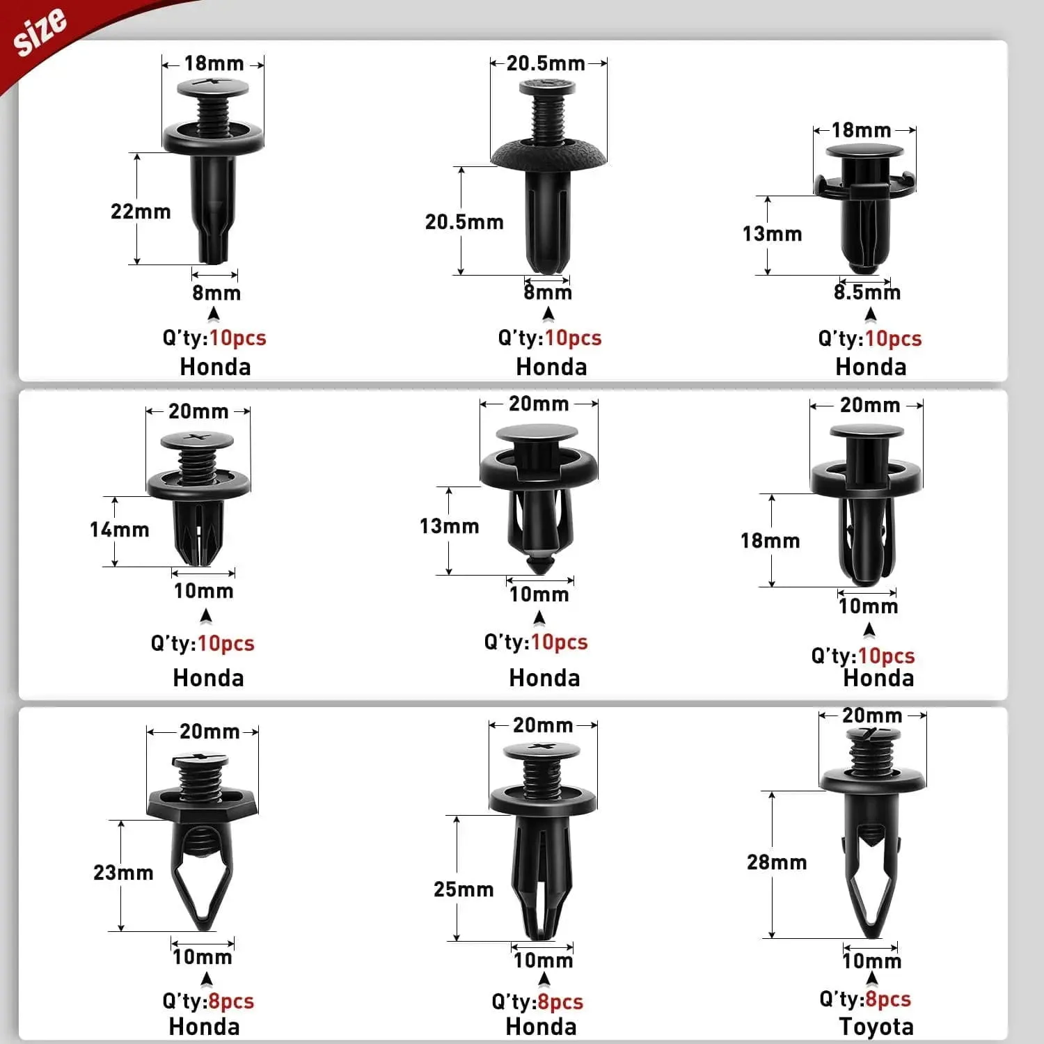 191 Pcs Bumper Retainer Clips Car Push Retainer Kit