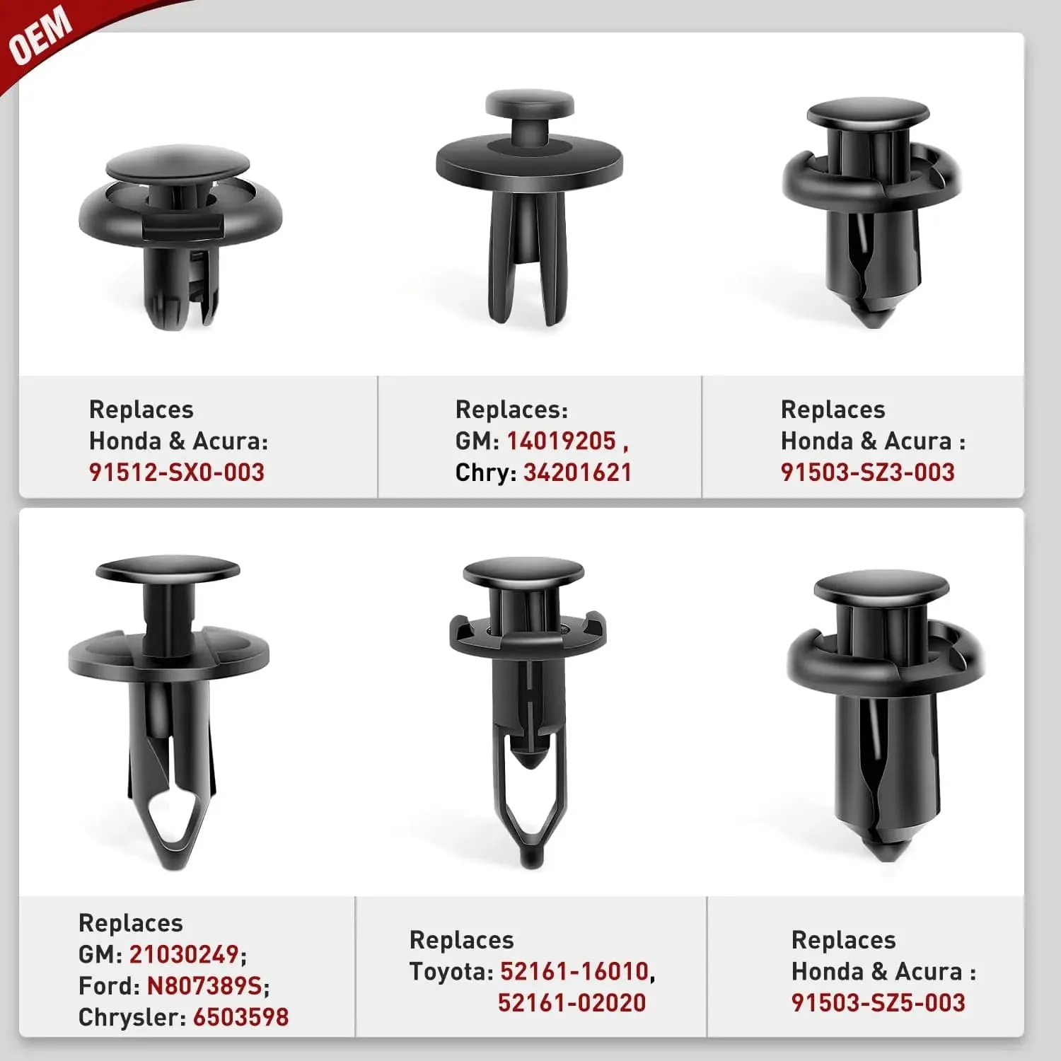 240 Pcs Hole 6.3mm 8mm 9mm 10mm Car Retainer Clips Fastener Remover Expansion Screws Replacement Kit Bumper Push Rivet Clips for GM Ford Toyota Honda Chrysler