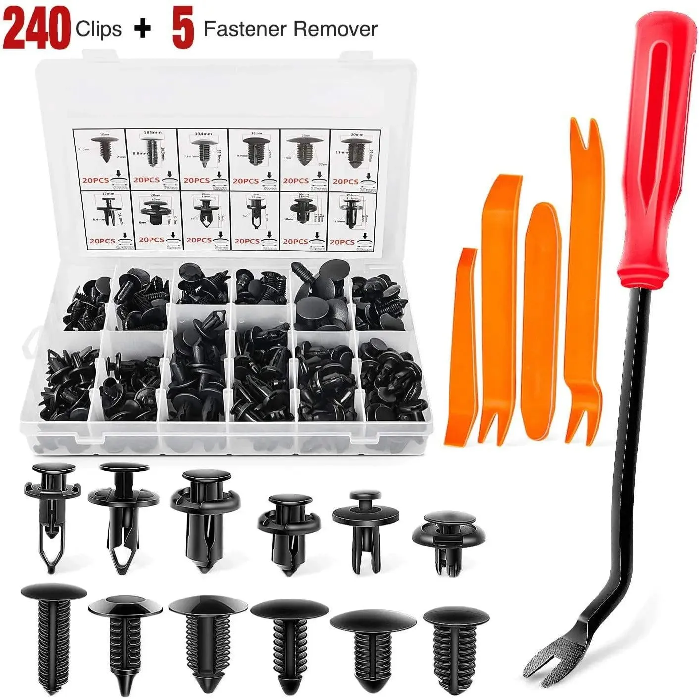 245 Pcs Bumper Retainer Clips Car Push Retainer Kit