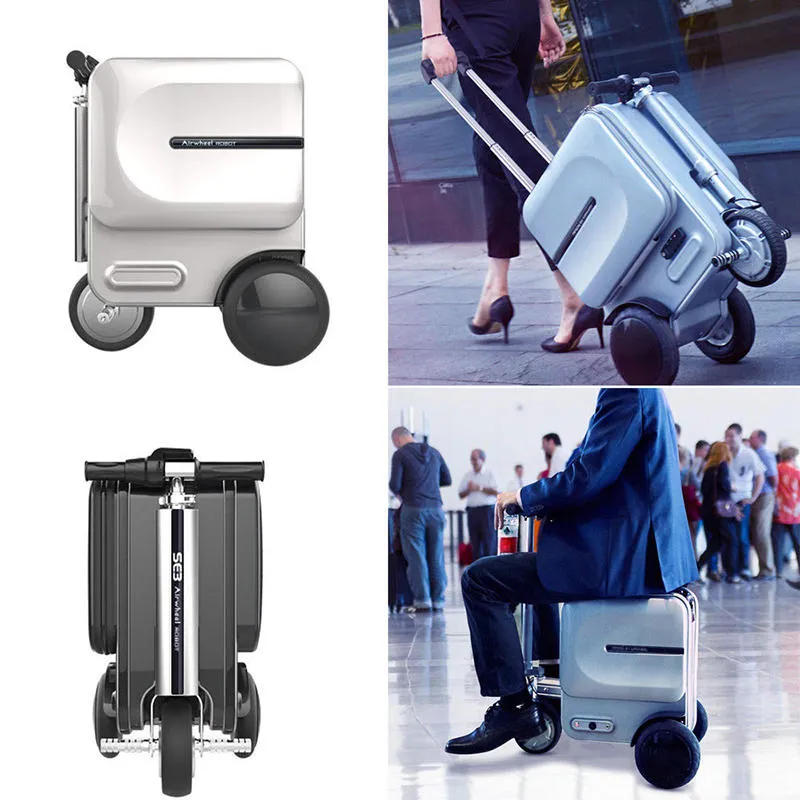 29.3L Airwheel S3 Travel Carry Luggage Business Electric PC Suitcase Scooter Travel Trunk - Silver