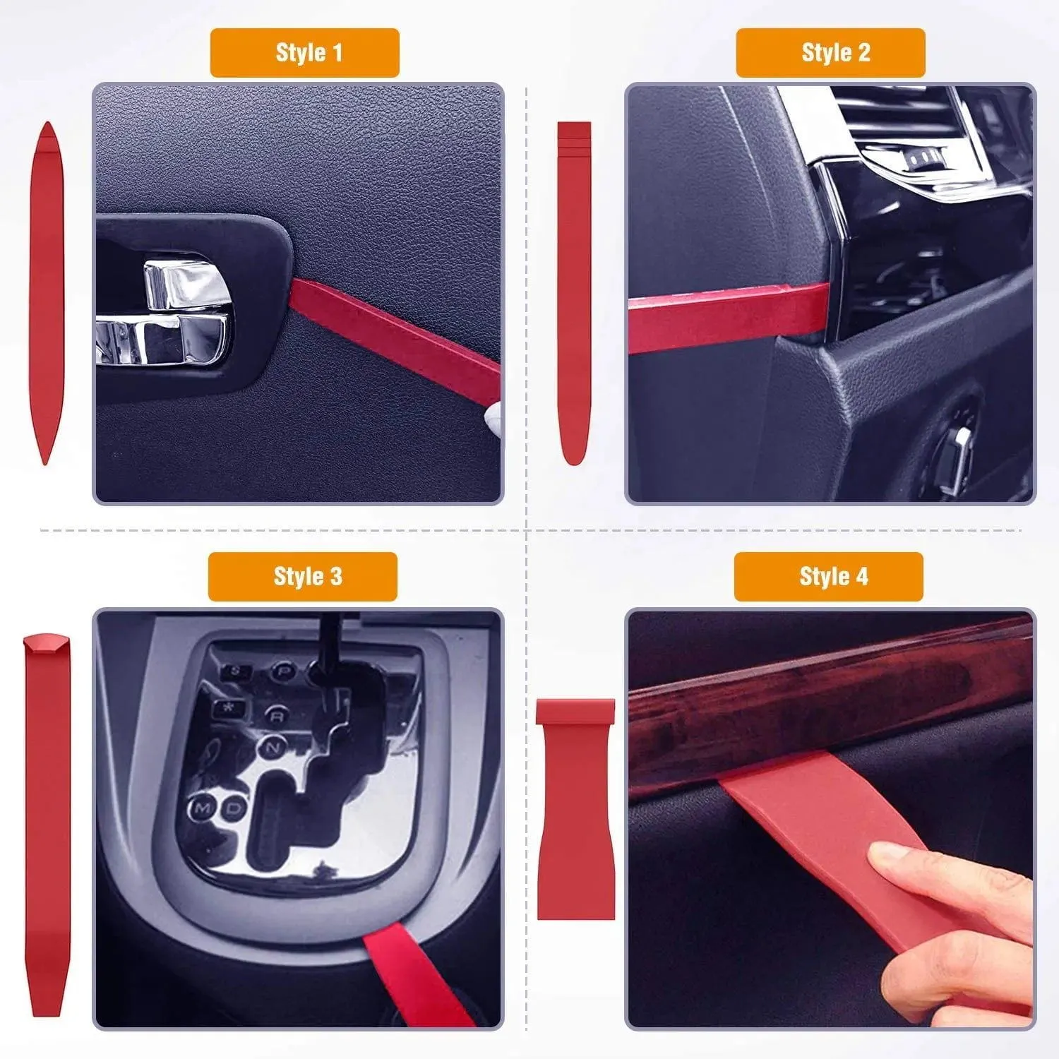 8Pcs Auto Trim Removal Tool Kit Red
