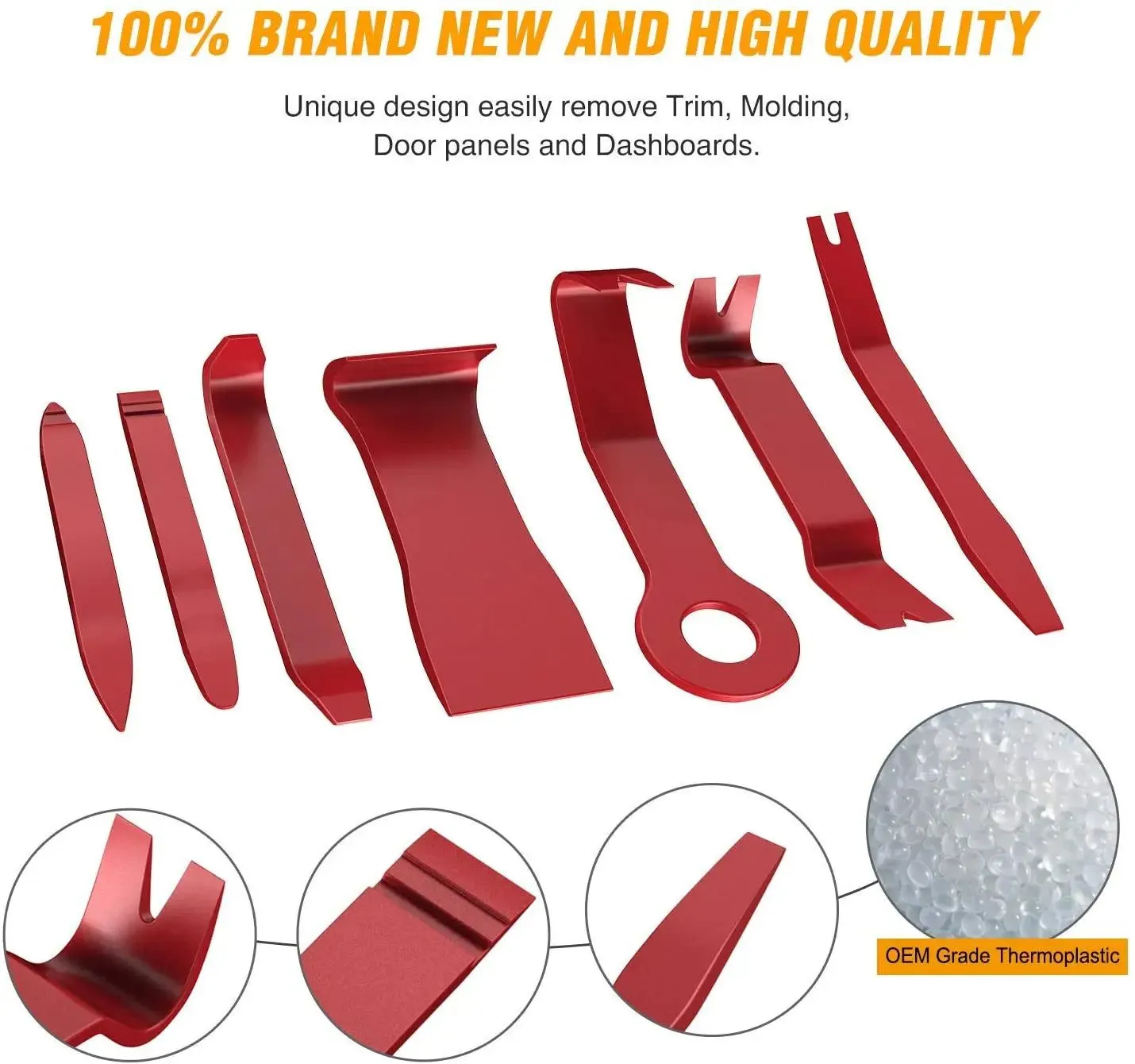 8Pcs Auto Trim Removal Tool Kit Red