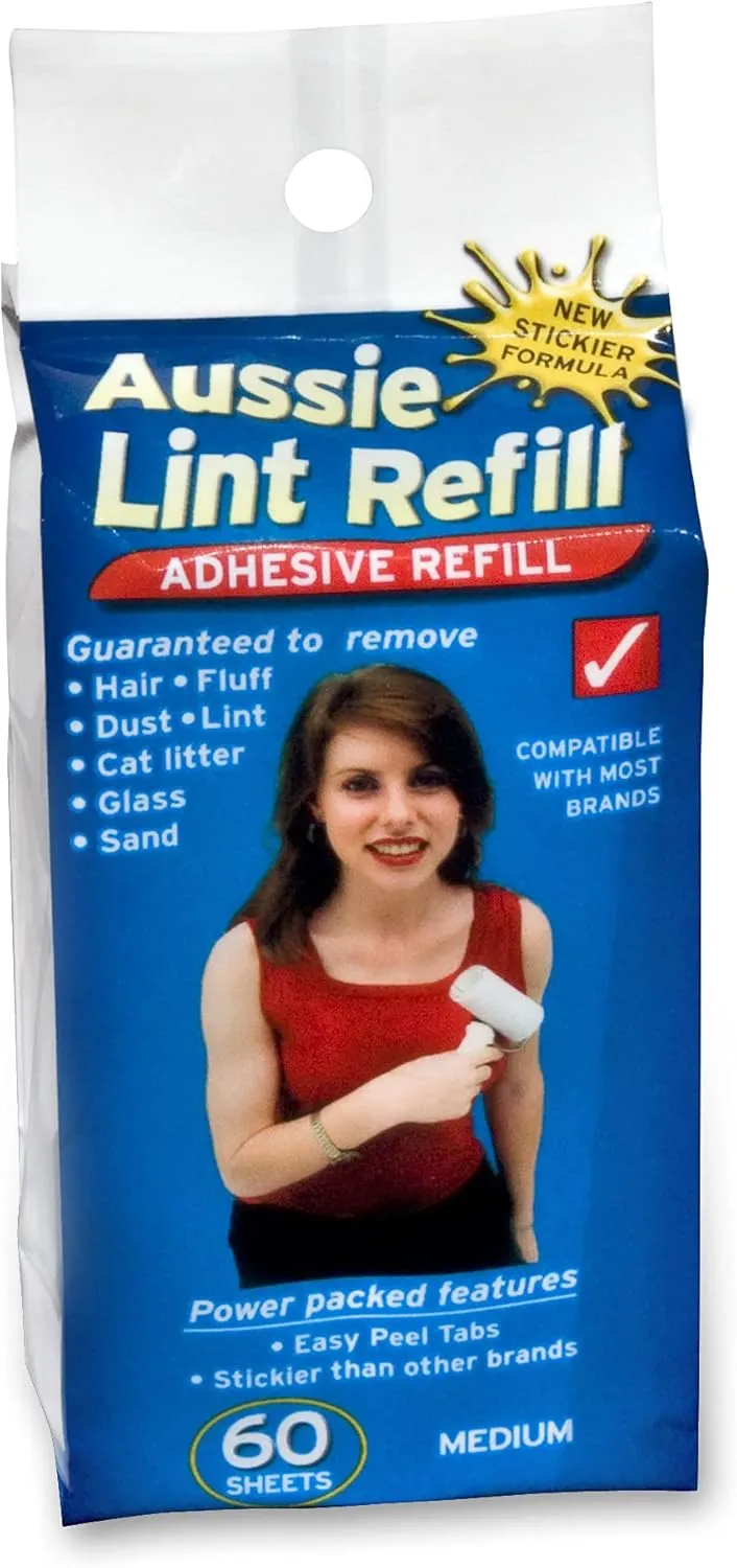 Aussie Lint Roller Medium Refill 60 Sheets