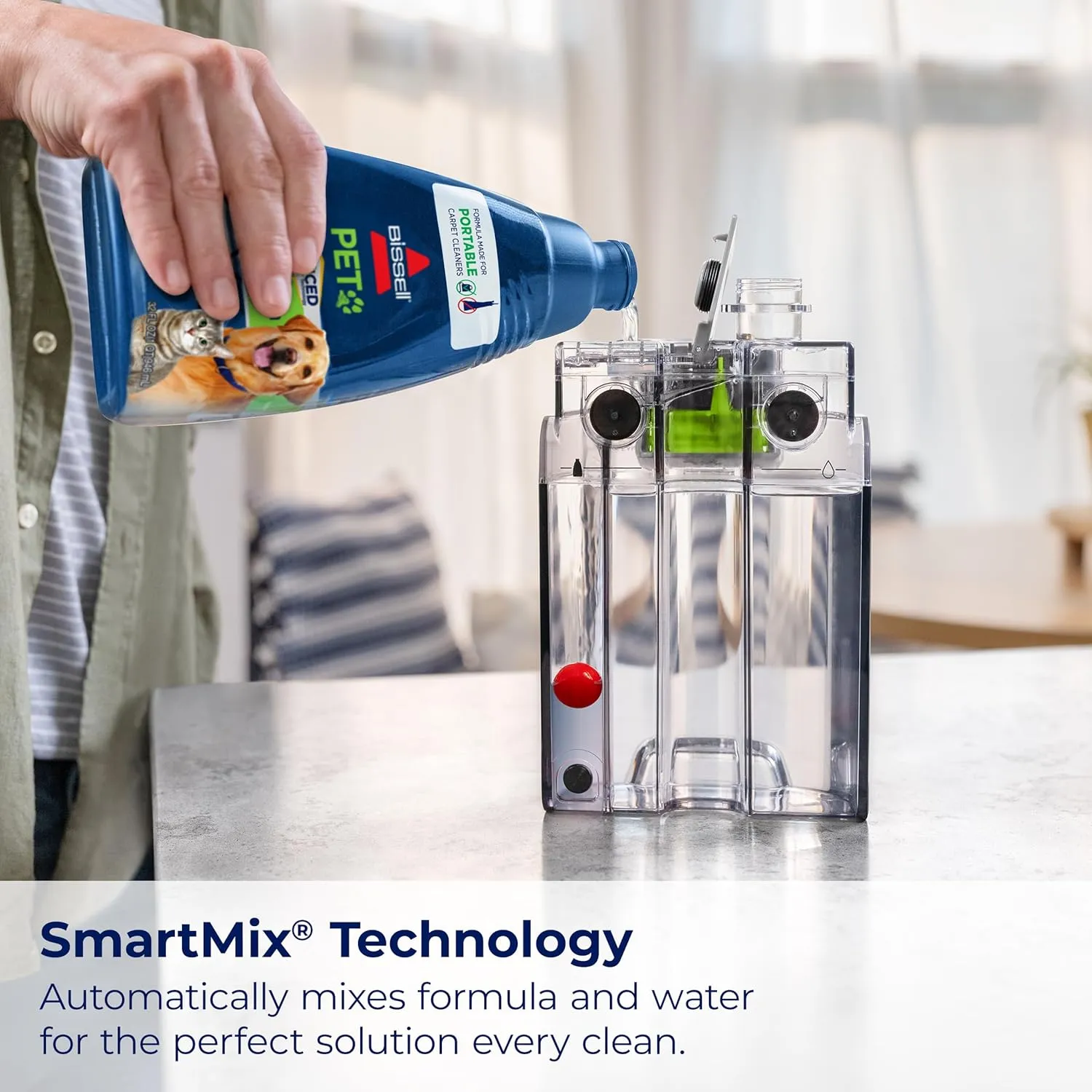 BISSELL Little Green Max Pet SmartMix Portable Carpet and Upholstery Deep Cleaner, Car/Auto Detailer, with SmartMix Technology, Self-Cleaning Tough Stain Tool and Pet Hair Removal Tool, 38572