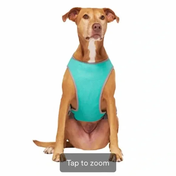 Canada Pooch Chill Seaker Wet Reveal Cooling Dog Vest - Smiley Green