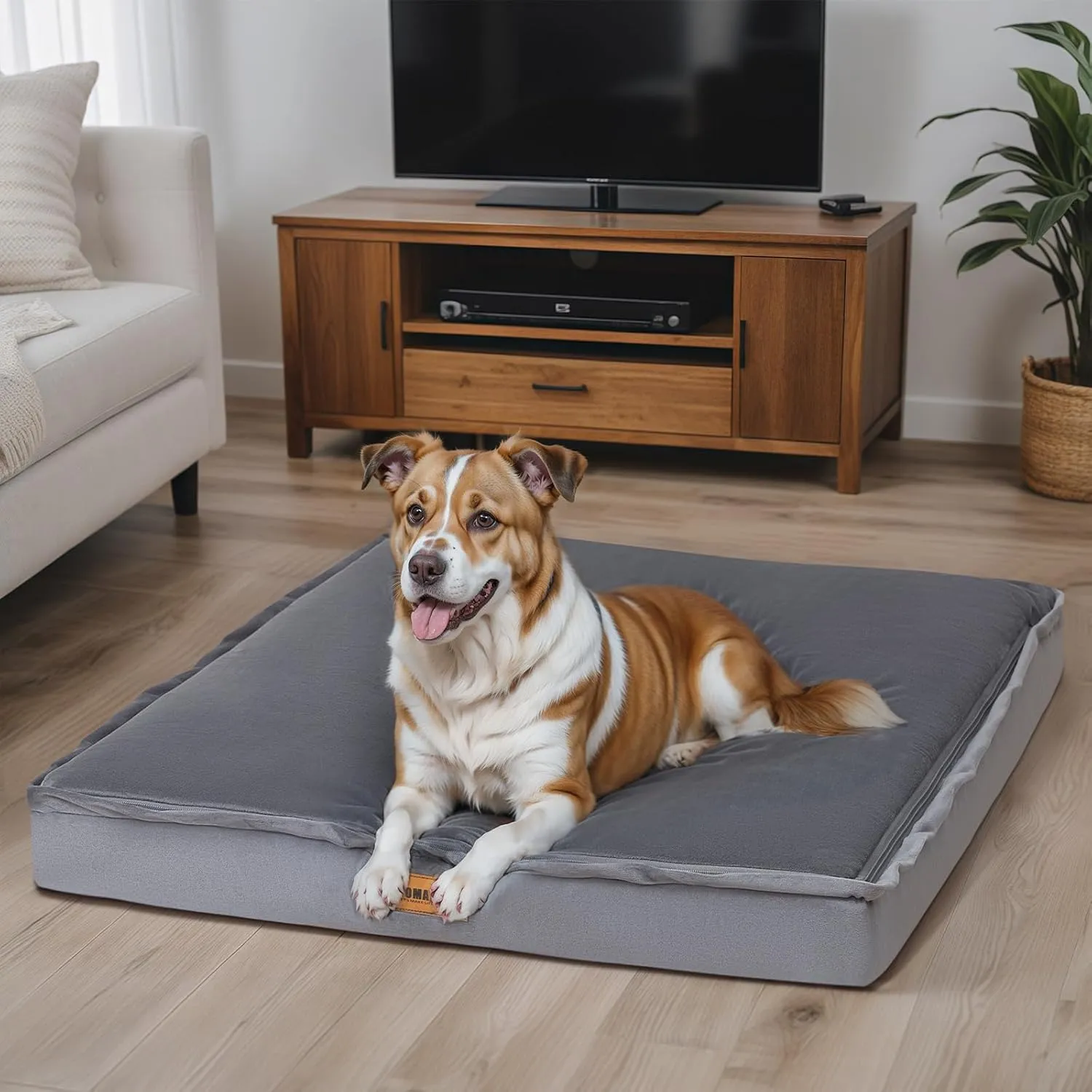 COMAX Washable Dog Bed for Large Sized Dog, Waterproof Bed Orthopedic with Removable Cover and Anti-Slip Bottom, 3-in-1 Egg Crate Foam Pet Mat