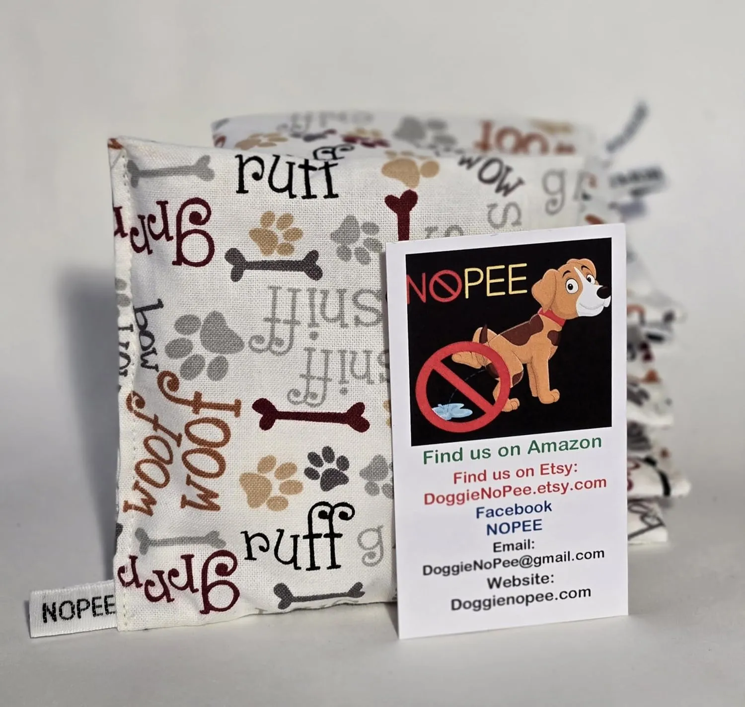 Dog Marking Prevention - Indoor -Permanent - Effective Solution - Stops Dogs from Marking or Peeing - eliminates a Dog's urge to Mark- Put Bag Down and Your Problem is Solved! (White Woof)