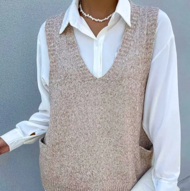 Fashion Simple Pullover Solid Color Vest