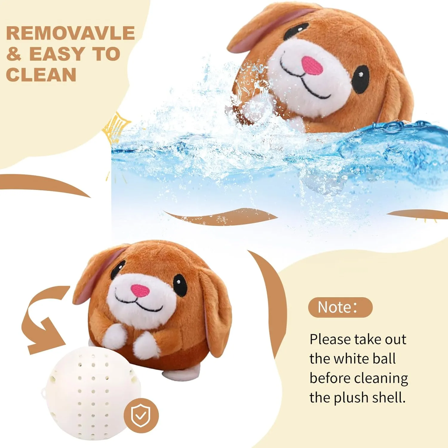 Interactive Dog Toys, Remote Control Dog Toy, Rechargeable Motion Activated Dog Toy, Moving Toys for Large Dogs, Talking Squeaky Music Active Moving Pet Plush Toy to Keep Them Busy (Brown Puppy)