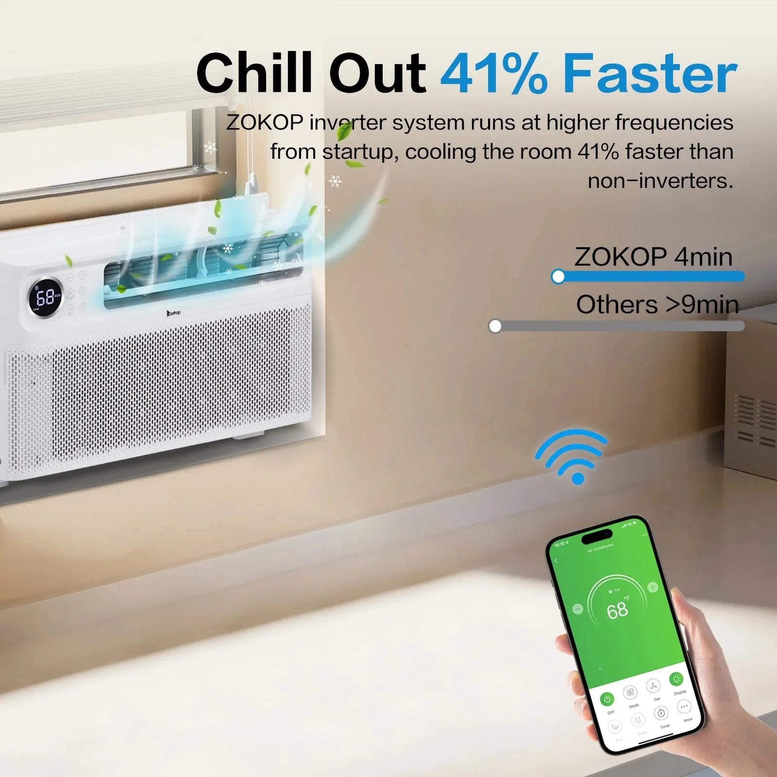 Ktaxon 8000 BTU Inverter Window Air Conditioner, Energy-Saving Window AC Unit with APP & Voice Control, Ultra Quiet & Easy Installtion Design, Work with Alexa/Google Assistant, 115V/60Hz