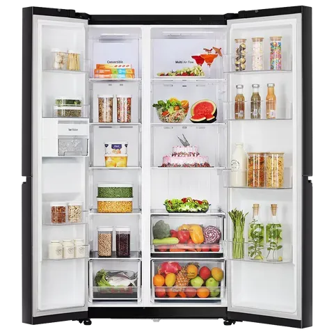 LG GLB257HWB3 Convertible 650 Litres 3 Star Frost Free Side by Side Refrigerator with Multi Air Flow (Western Black)