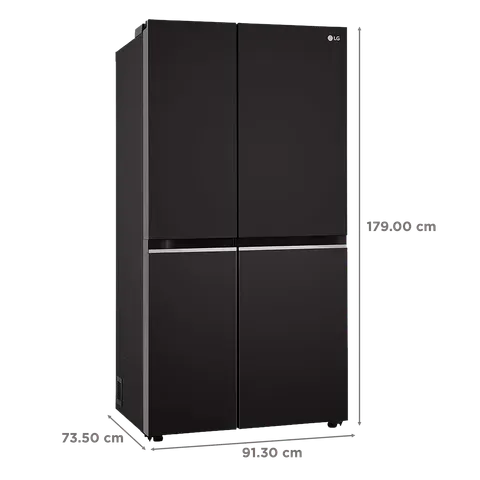 LG GLB257HWB3 Convertible 650 Litres 3 Star Frost Free Side by Side Refrigerator with Multi Air Flow (Western Black)