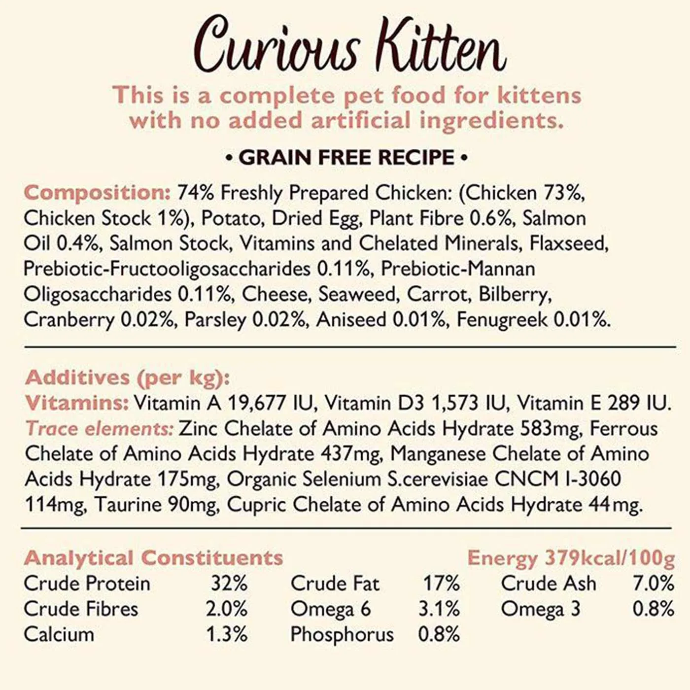 Lily's Kitchen Chicken & White Fish Kitten Dry Food 800g