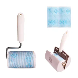 Lint Roller Remover for Tile Floor Pet Hair Extra Sticky Roller Hair Dust Remover 130 Sheets Refillable Lint Roller Easy Peel Multipurpose Lint Remover Scrollable on Table Floor FuKuEn