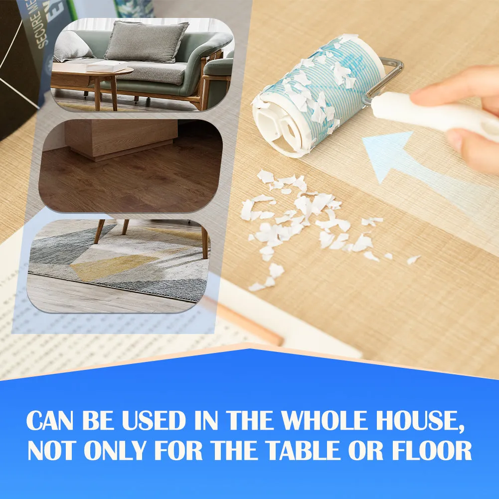 Lint Roller Remover for Tile Floor Pet Hair Extra Sticky Roller Hair Dust Remover 130 Sheets Refillable Lint Roller Easy Peel Multipurpose Lint Remover Scrollable on Table Floor FuKuEn
