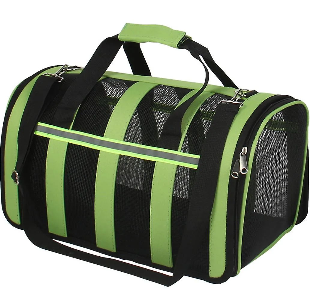 M 43*26*24cm green Portable pet outdoor mesh breathable backpack AZ15208