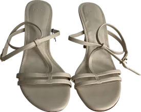 MANGO Cream Kitten Heel Sandals With Straps UK 5 EU 38 👠