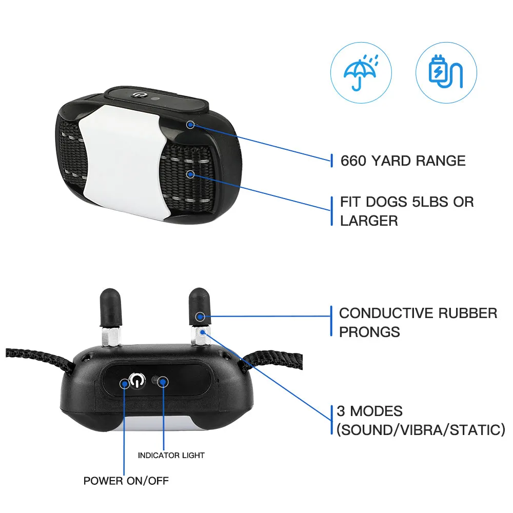 MASBRILL Dog Training Shock Collar for 2 Dogs, Waterproof Rechargeable Dog Shock Collar with Remote, 2000Ft 3 Modes Beep Vibrating Shock for Small Medium Large Dogs
