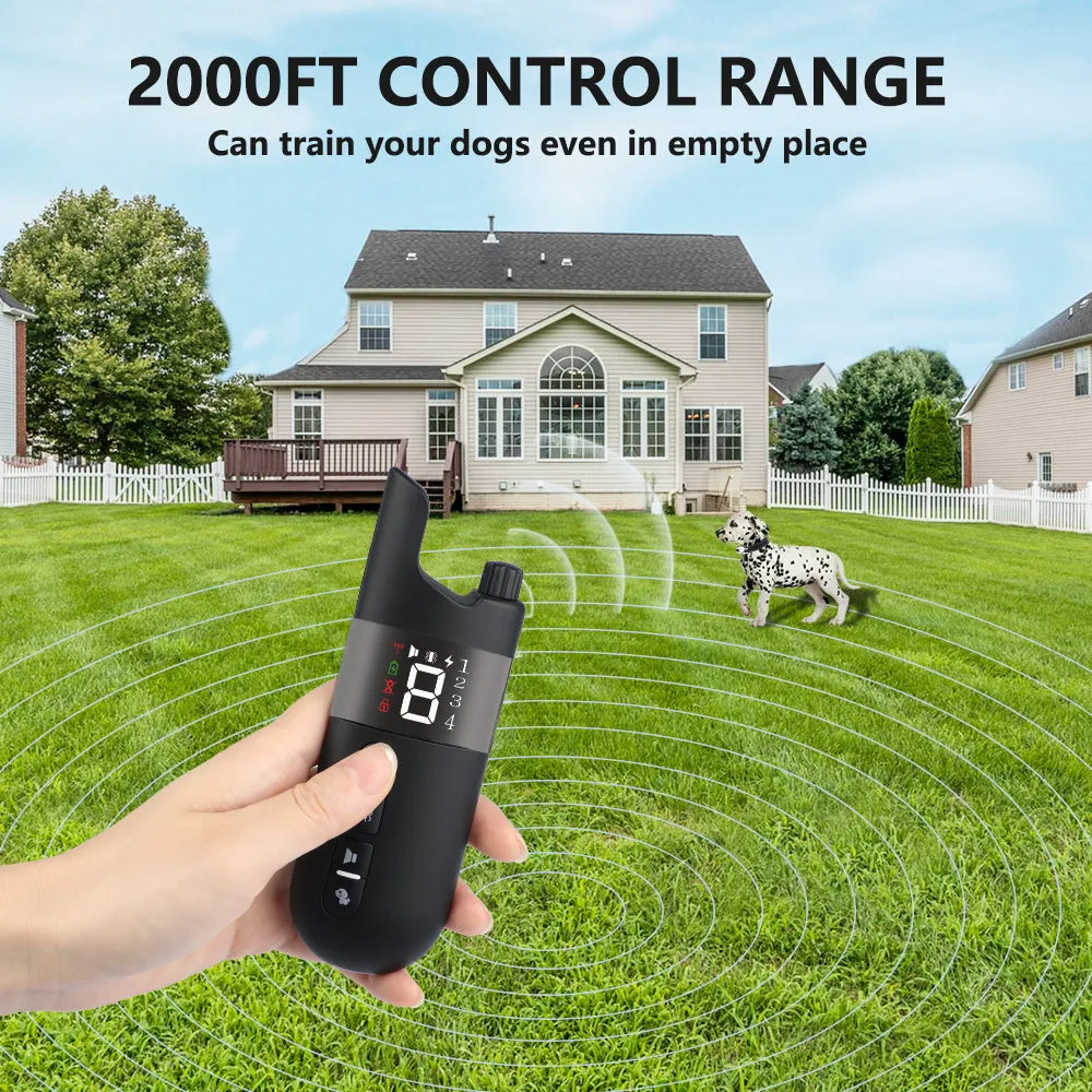 MASBRILL Dog Training Shock Collar for 2 Dogs, Waterproof Rechargeable Dog Shock Collar with Remote, 2000Ft 3 Modes Beep Vibrating Shock for Small Medium Large Dogs