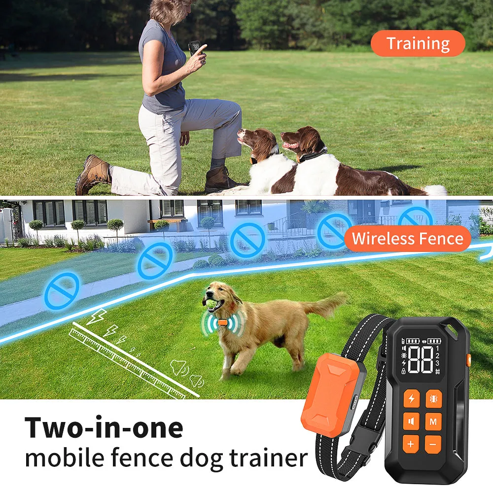 MASBRILL Electric Wireless Dog Fence System, Rechargeable Dog Training Collar with Remote Long for 180 Days Use, 1 Dog Pet Containment System Adjustable for all Dogs