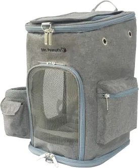 Mr. Peanut's Backpack Pet Carrier, Soft Sided Tote for Smaller Cats & Dogs, Check Sizing Before Purchase, Self Locking Zippers & Faux Fleece Padding (Platinum Gray)