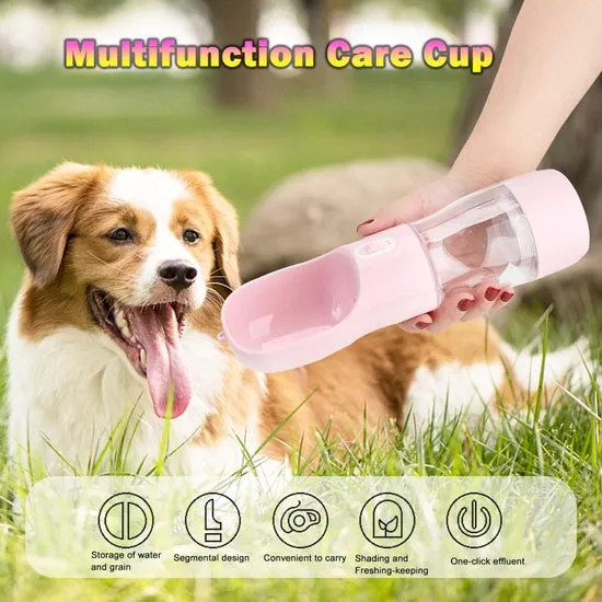 Pet Travel Drinking Bottle - Blue & Pink