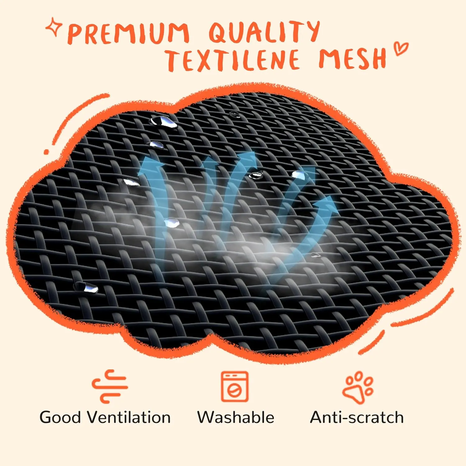 PRAISUN XL Outdoor Dog Bed, Elevated Dog Bed with Durable Oxford Fabric, Textilene Mesh, Metal Frame for Indoors, Outdoors, Lawn, Dark Grey