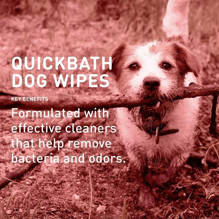 QuickBath® Dog Towelettes Removes Odor & Bacteria (Small Dog 10ct)