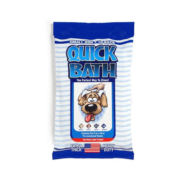 QuickBath® Dog Towelettes Removes Odor & Bacteria (Small Dog 10ct)
