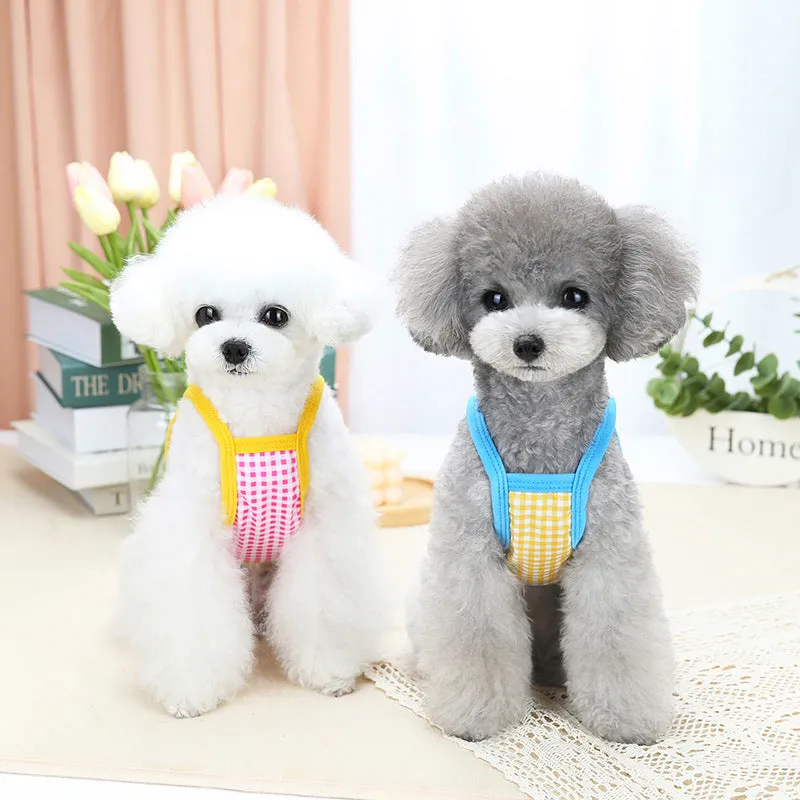 Smiley Face Plaid Sleeveless Vest for Small Dogs
