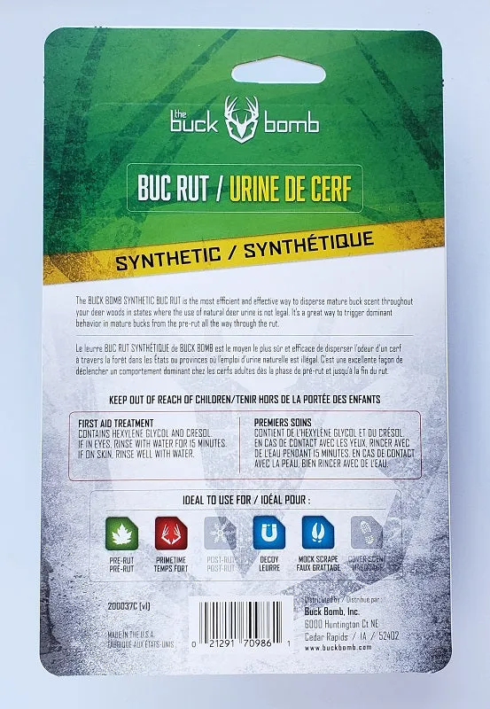The Buck Bomb Synthetic Buc Rut 2oz w/ Wicks