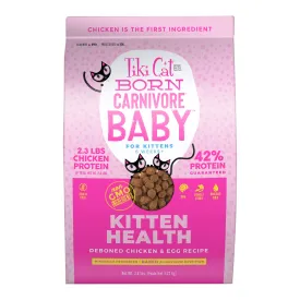Tiki Cat Born Carnivore Baby Dry Kitten Food, Chicken & Egg, 2.8 lbs Bag