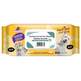 Woosh Pet Wipes Antibacterial - Bamboo 100sheets